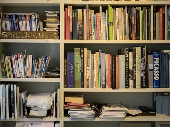 Boekenkast aangelicht